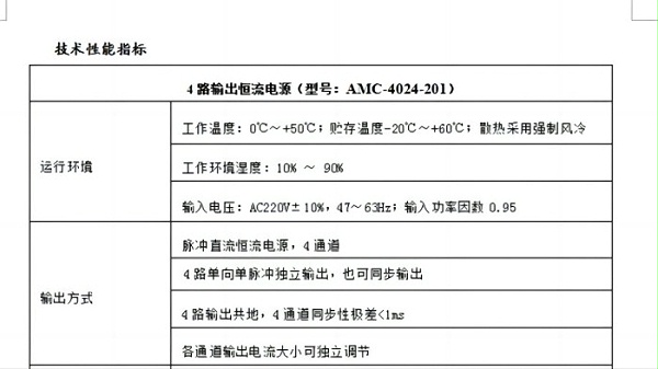 脉冲恒流源参数1